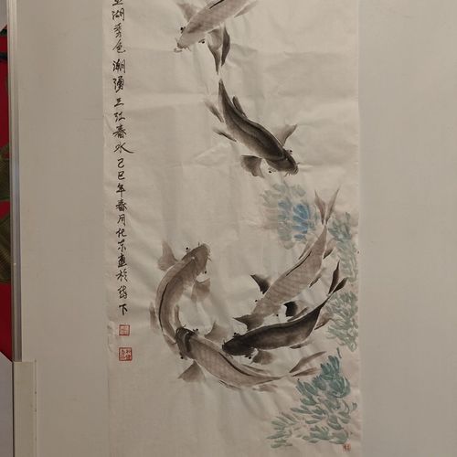 六顺图!尺寸50&times;110公分,纯手绘国画写意!竖版无框未装裱!